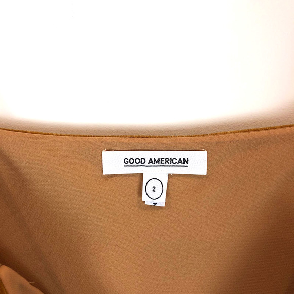 Good American Slip Velvet Midi V-Neck Gold Dress Women's Size Medium - Picture 7 of 10